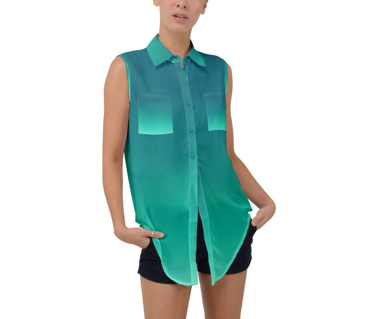 Chiffon button up online