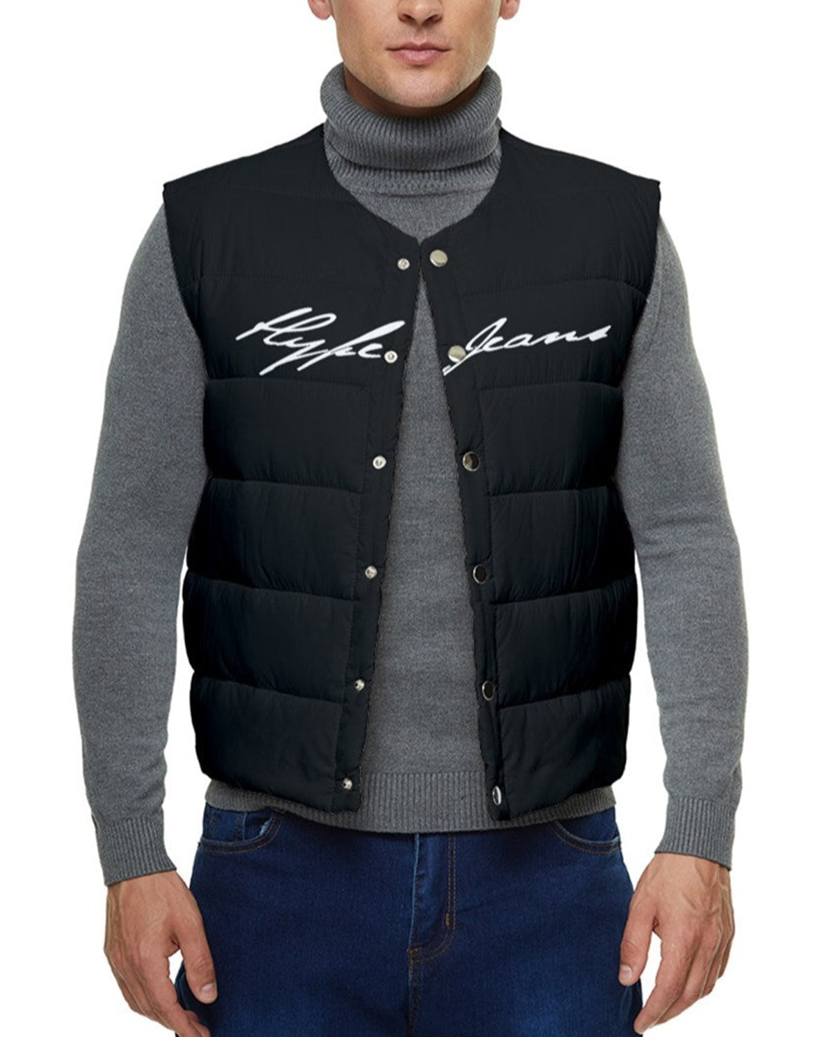 Hype Jeans Company Men's Short Button Up Puffer Vest