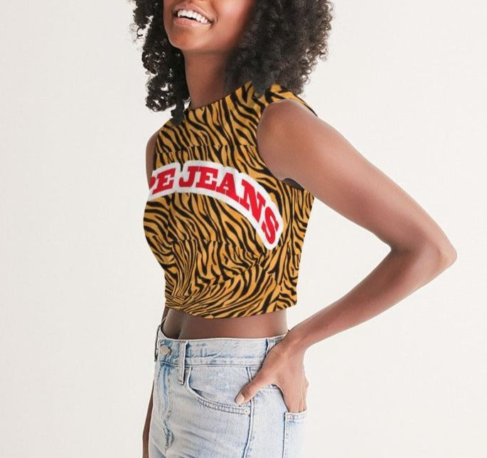 Hype Jeans Company  Women's  Tiger Print Twist-Front Tank