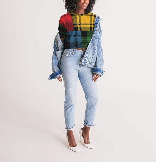 Hype Jeans 5 way plaid Women's Lounge Cropped Tee