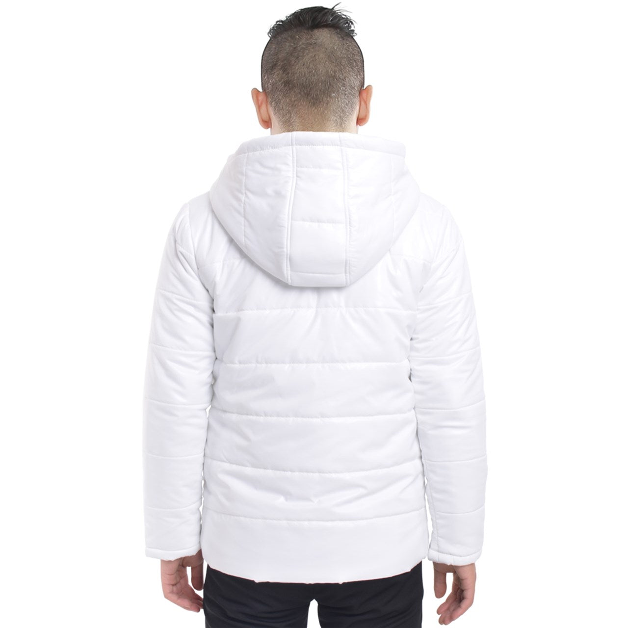 Hype Jeans Company Men's Hooded Puffer Jacket white