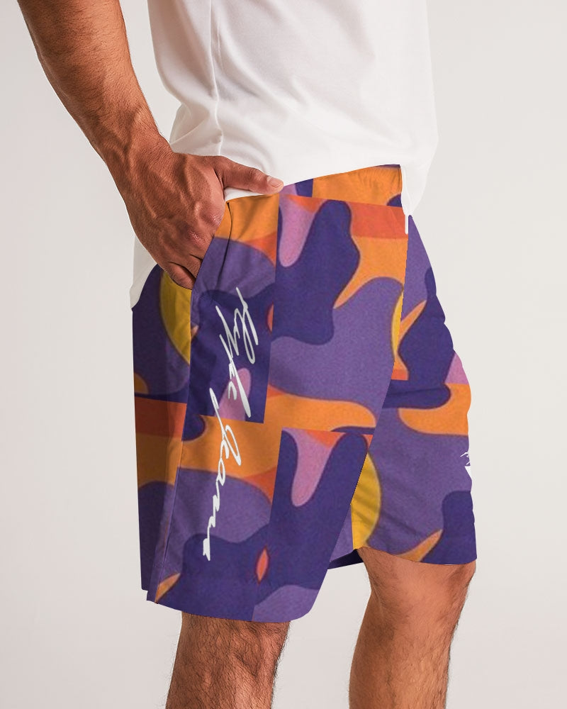 Hype Jeans Fade Camo Purple / Yellow Men's Jogger Shorts - Hype Jeans Company - Hype Jeans