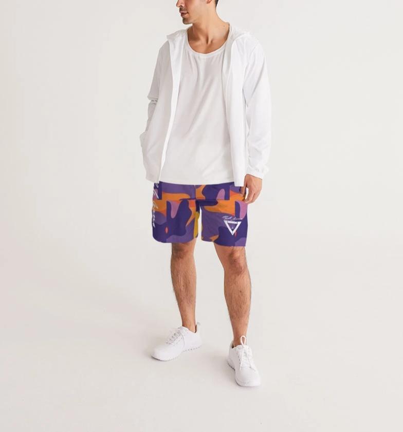 Hype Jeans Fade Camo Purple / Yellow Men's Jogger Shorts - Hype Jeans Company - Hype Jeans