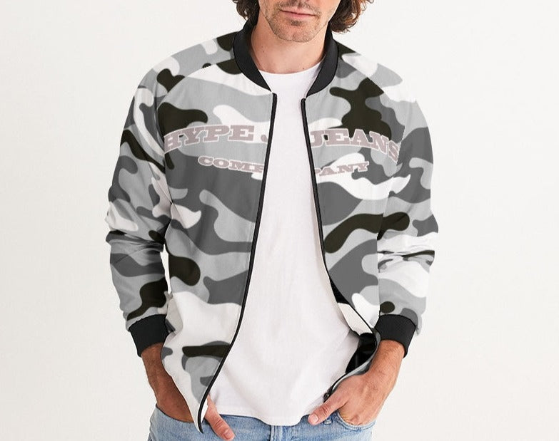 Hype Jeans Company Camo Black / White Men's Bomber Jacket