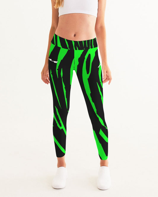 Hype Jeans Company  NEON GREEN AND BLACK  slashs Women's Yoga Pants