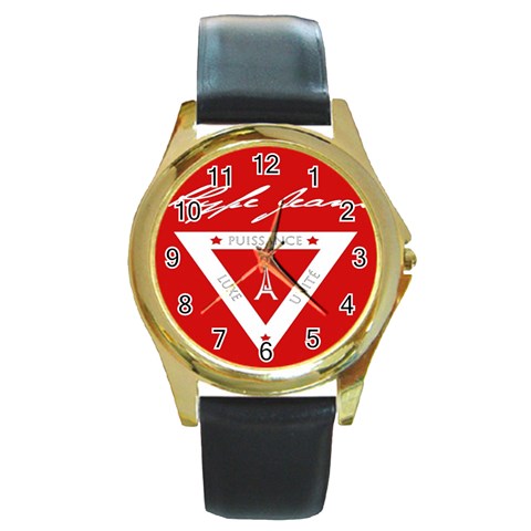 Hype Jeans Company Round Gold Metal Watch
