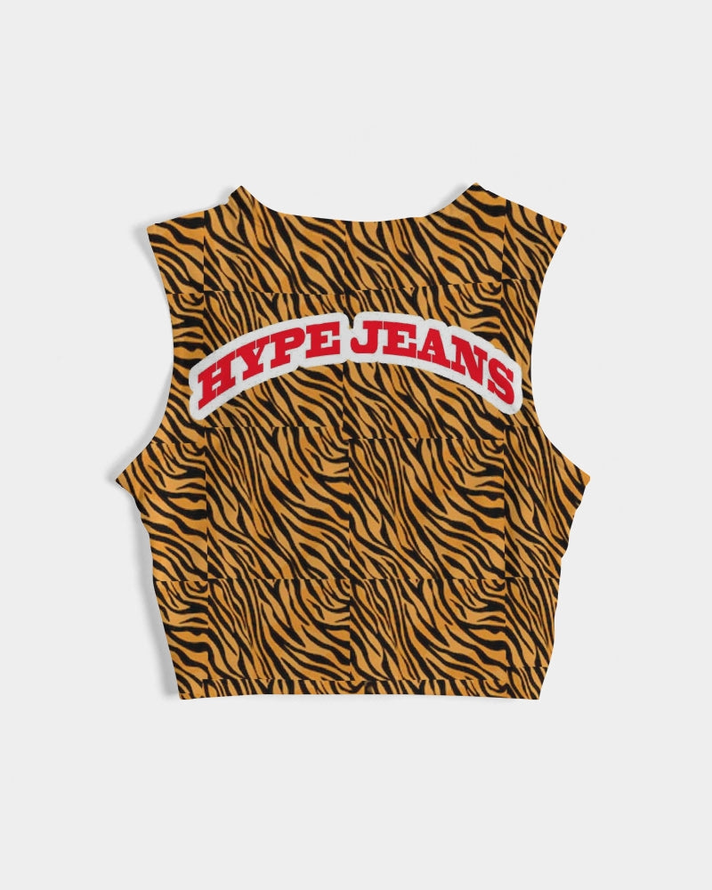 Hype Jeans Company  Women's  Tiger Print Twist-Front Tank