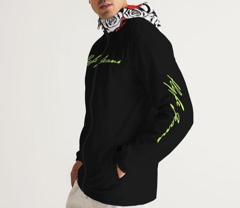 Hype Jeans Company Rose Flowers Men's Black Windbreaker 2