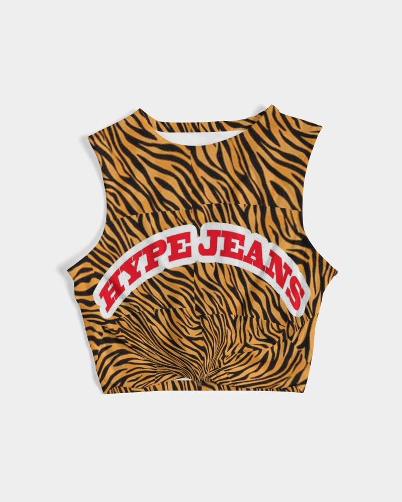 Hype Jeans Company  Women's  Tiger Print Twist-Front Tank