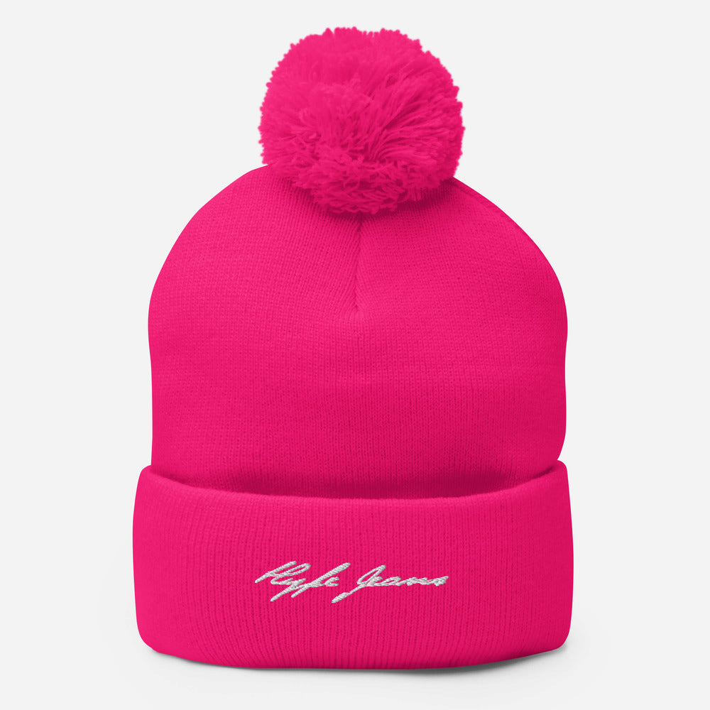 HYPE JEANS COMPANY - POM-POM HOT PINK BEANIE